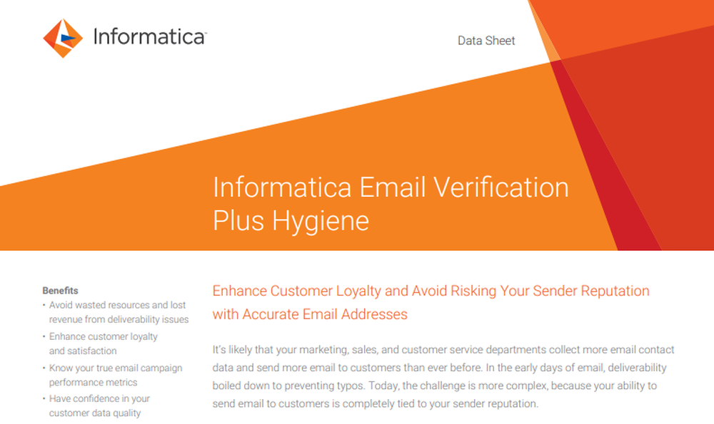 Informatica Email Verification Plus Hygiene Screenshot 1