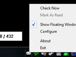 Tray icon, popup menu and floating window