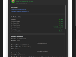 Signature Properties with verification status