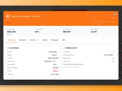 Deal detail, full context on value, probability and next steps