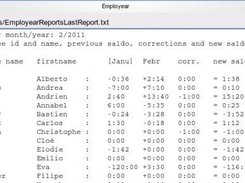 Report current month with calculation to new employee saldo