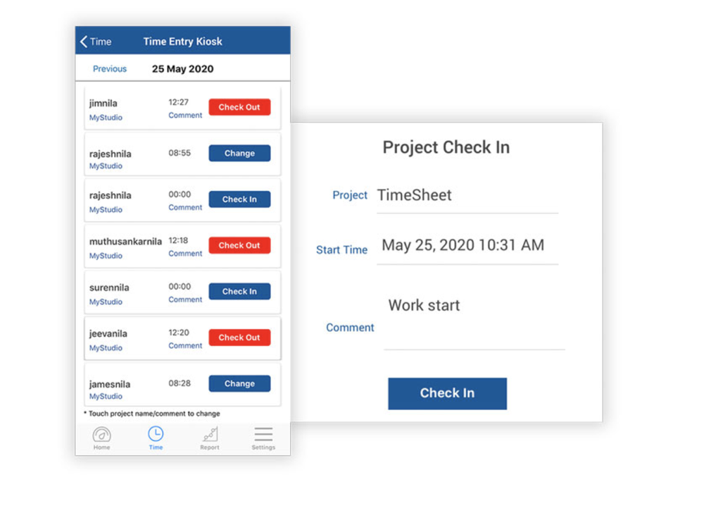 Employee TimeCard Screenshot 1