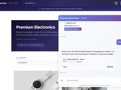 In-chat cart. Shoppers add items and proceed to checkout without leaving the conversation