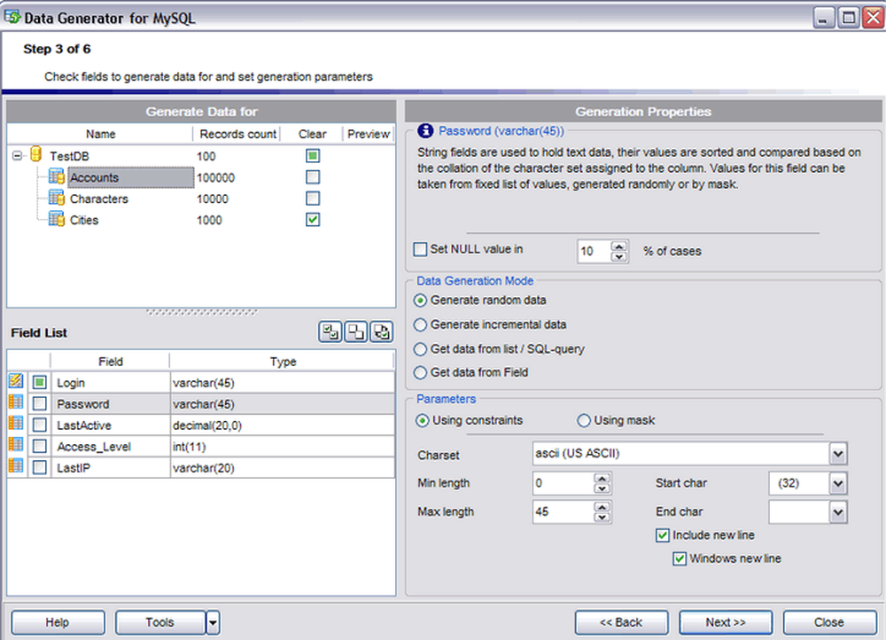 EMS Data Generator for MySQL Screenshot 1