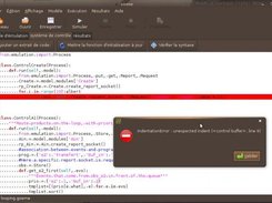 GSeme 0.4, showing a syntax error in the control buffer