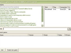 Kaillera window showing Admin help menu