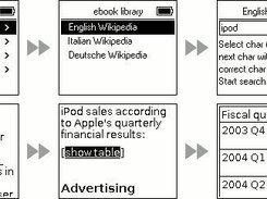 Encyclopodia eBook-reader running on an iPod mini