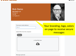 Custom branding on your upload page, e-signature page, and in email notifications sent to your clients.