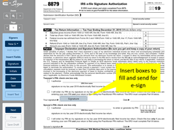 Add signature boxes, text fields, and set up automated reminders, identity options, and also access codes by text/SMS.