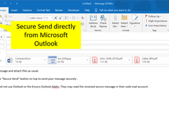 Send secure messages and files directly from Outlook.