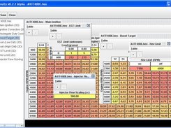 Screenshot of various tables open in version 0.21 alpha