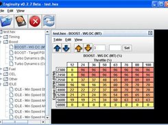 View of wastegate duty cycle table in version 0.2.7 beta