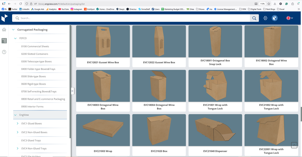 EngView library of parametric design for POP/POS displays