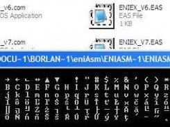 A test program built with eniAsm v0.7 [all ascii codes gens]