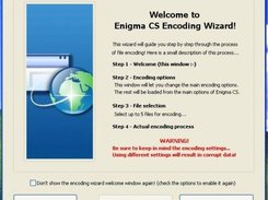 Encoding Wizard window (Enigma CS v0.5.1.672)