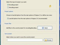 New Project window (Enigma CS v0.5.1.672)