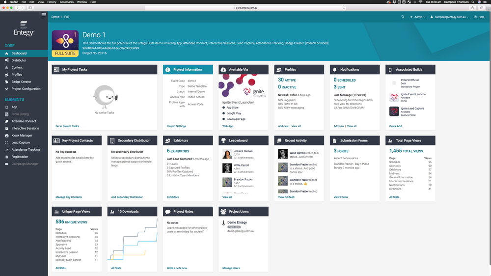 CMS dashboard
