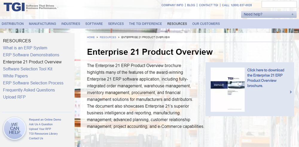 Enterprise 21 ERP Screenshot 1