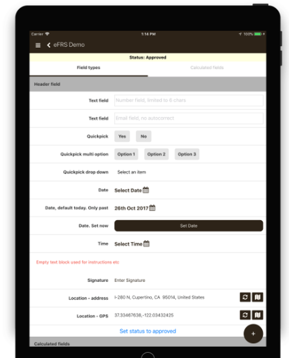 eFRS Screenshot 1