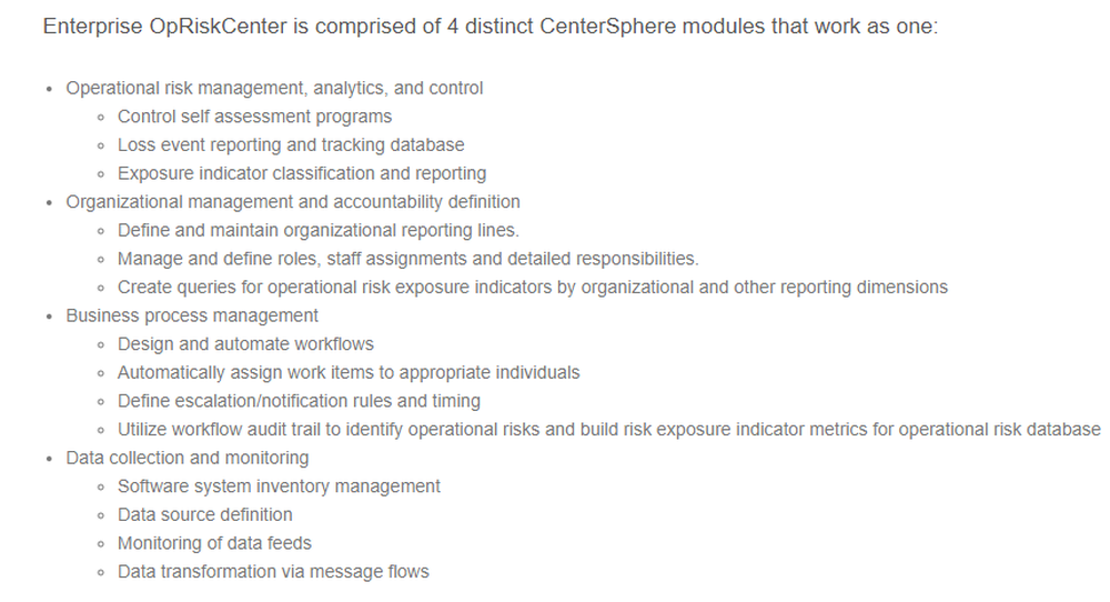 Enterprise OpRiskCenter Screenshot 1