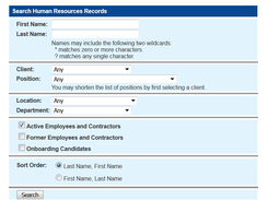 Search Human Resource Records