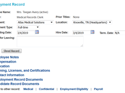 Employment Record