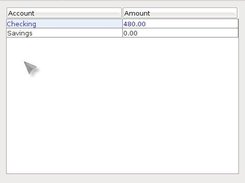 Main Window showing accounts