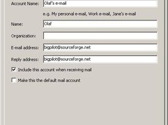 Account dialog, General tab (Win32)