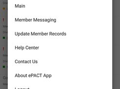 ePACT App Menu