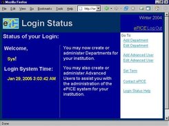 System Administrator Login Status Page