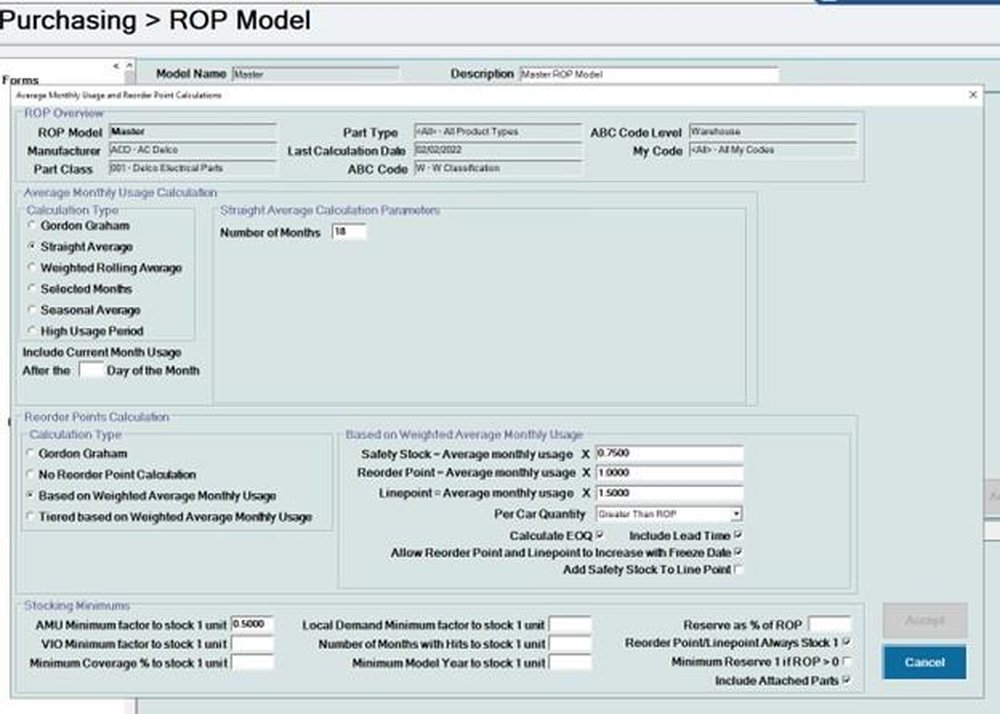 Reorder Point Modeling Tool