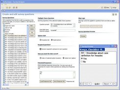 Design screen, radio button question, with PDA preview