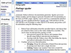 Generated HTML documentation for epydoc