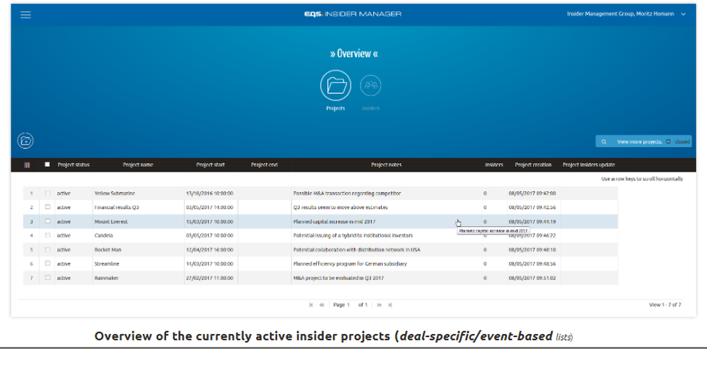 EQS Insider Manager Screenshot 1
