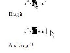 Move pieces of the equation around by dragging!