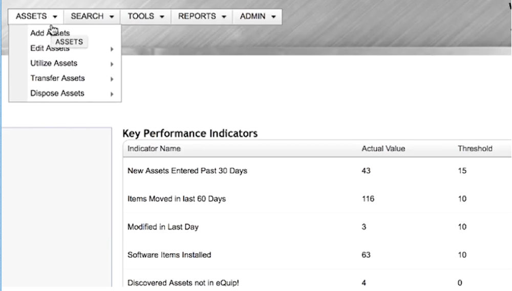 eQUIP! Enterprise Asset Management-Asset