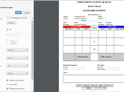 Cetak Form Nilai Kategori Tanding
