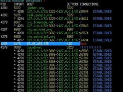 Ereshkigal 0.1 curses interface, showing all SSH connections