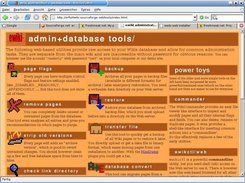 database administration start screen, many tools available