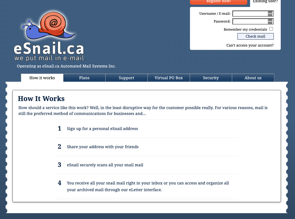 eSnail.ca Screenshot 1