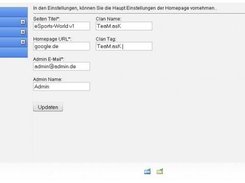 Admin Menue - Einstellungen (WIP)
