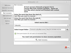Esteaada text recovery