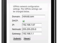 The configuration webpage of the etherfeed device