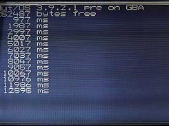 Nut/OS running on the Nintendo Gameboy Advanc