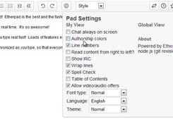 Etherpad settings