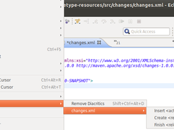 TextTools - editor context menu, with changes.xml quick actions