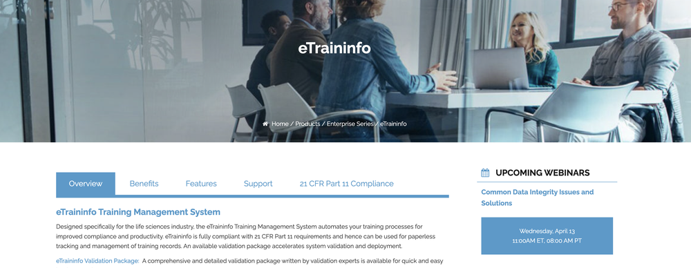 eTraininfo Training Management Software Screenshot 1