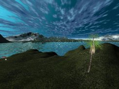 Tree in a snowy map - Depth fogging of terrain visible