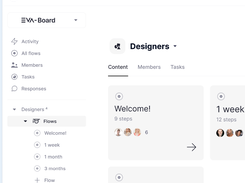  Easily build various onboarding journeys for different business units, job levels, and regions. With EVA-BOARD, you can seamlessly customize your onboarding workflows, templates and portals. 