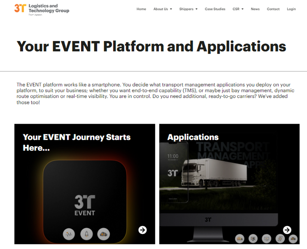 EVENT DIgital Transport Platform Screenshot 1